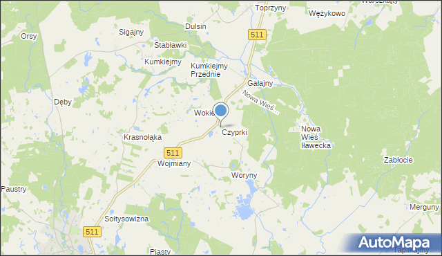 mapa Czyprki, Czyprki gmina Górowo Iławeckie na mapie Targeo